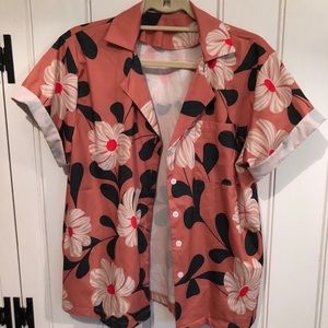 Flower-Pattered Button Down